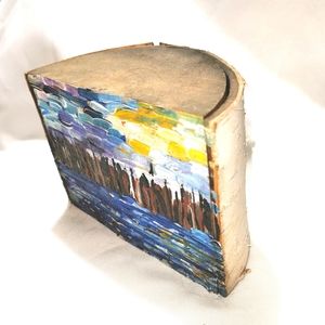 Original Art on Live Edge Birch